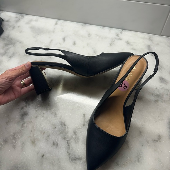 ALDO Women's Black Slingback Heels - Picture 2 of 6